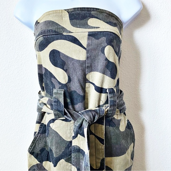 Hot & Delicious, Strapless Wide leg Camouflage Jump Suit Streetwear Urban Chic - Picture 2 of 7